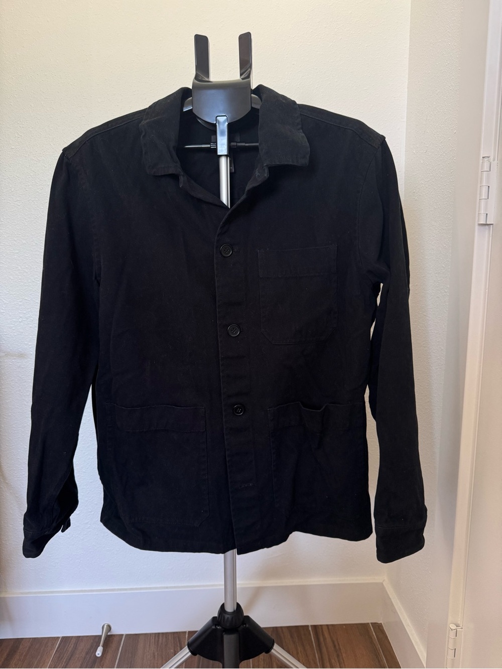 H&M Black Lightweight Button-Up Shirt Jacket
